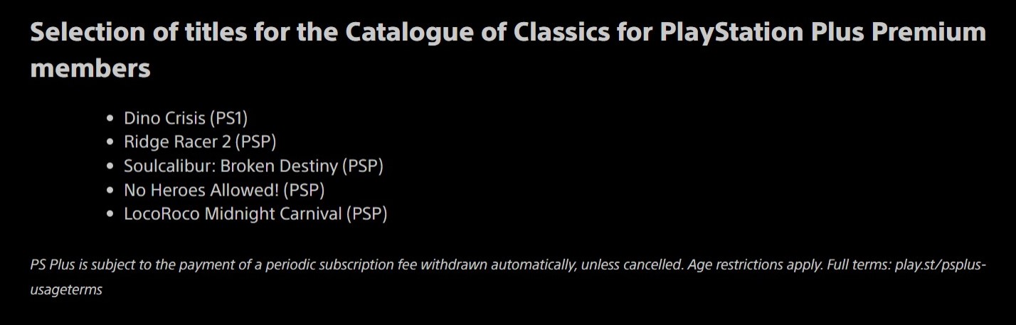 classics ps plus