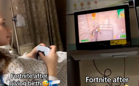 Mujer da a luz y se pone a jugar Fortnite en pleno hospital